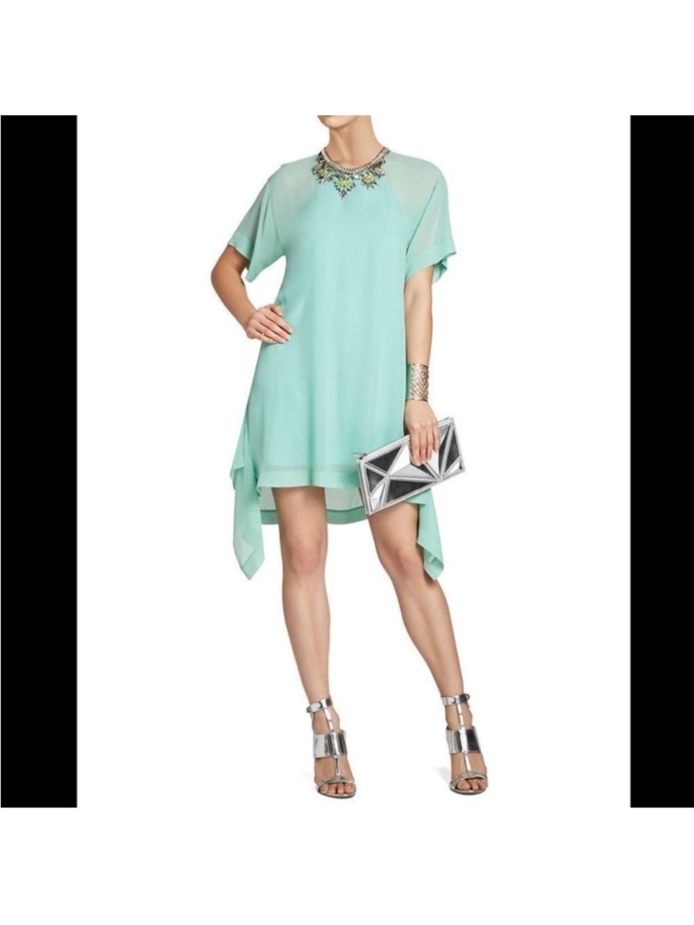 BCBG Aqua “Sharon” Chiffon Shift Dress